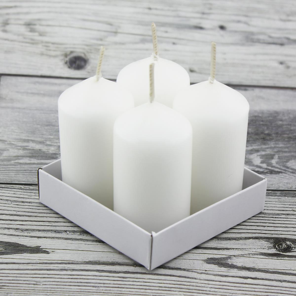 4 Adet 7x3,5cm Şamdan Mumu Kütük Mum