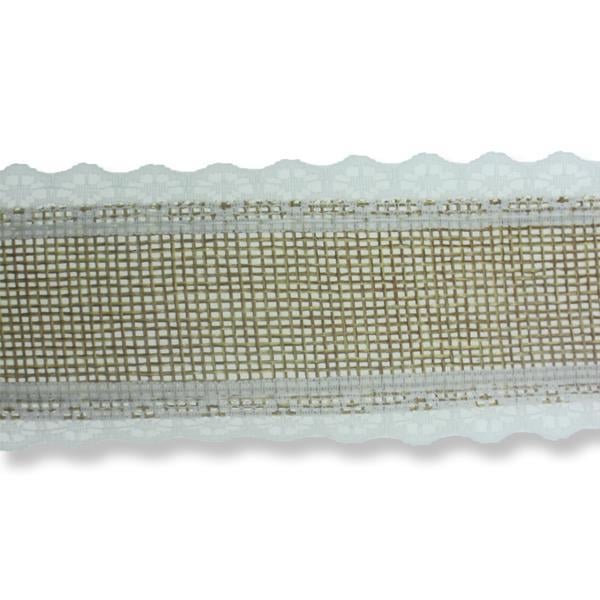 4.5cmx10metre İki Kenarı Dantel Oyalı Keten Kurdela