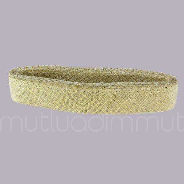 4,5cm X 25metre Simli Baklavalı Gren Esnek Kurdela