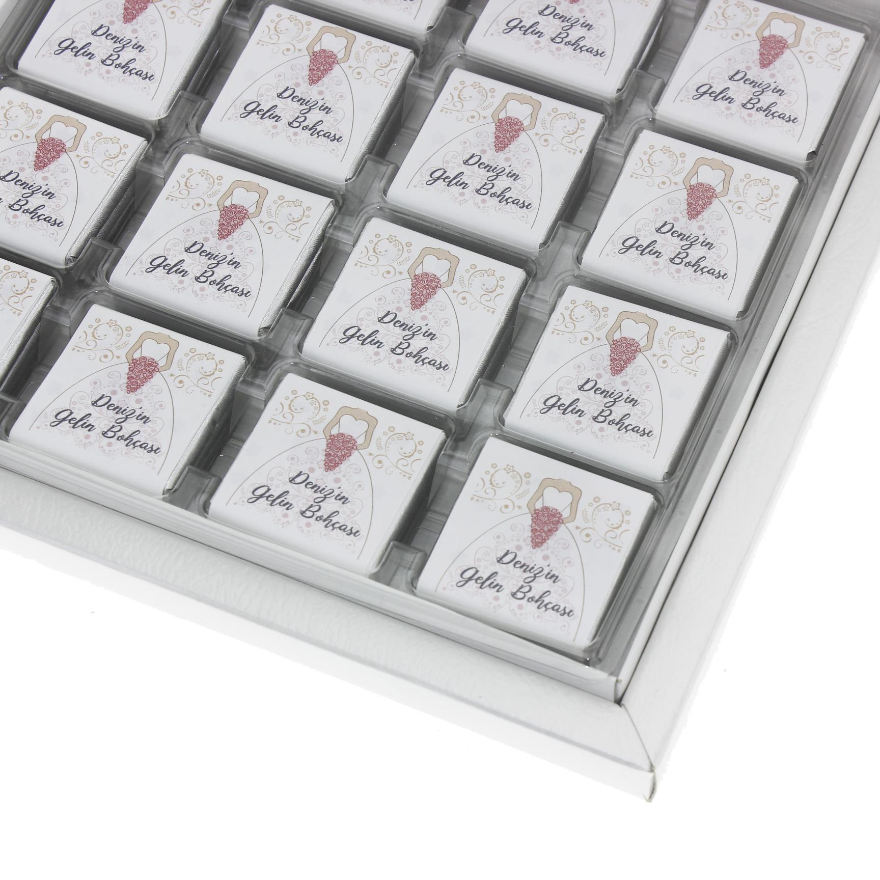 48 Adet Gelin Bohçası İsim Etiketli Söz Nişan Madlen Çikolata