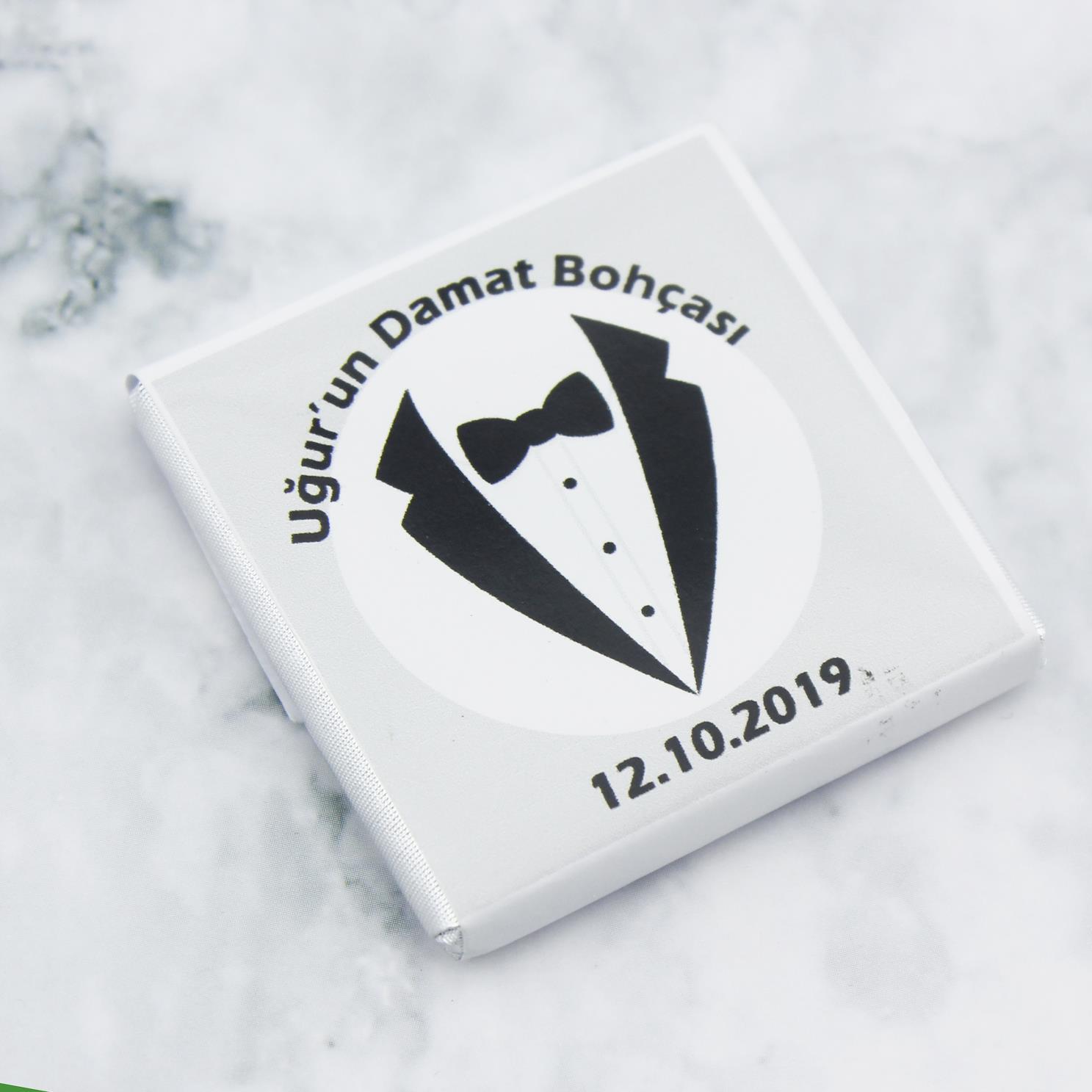 48 Adet İsim Etiketli Damat Bohçası Madlen Çikolata