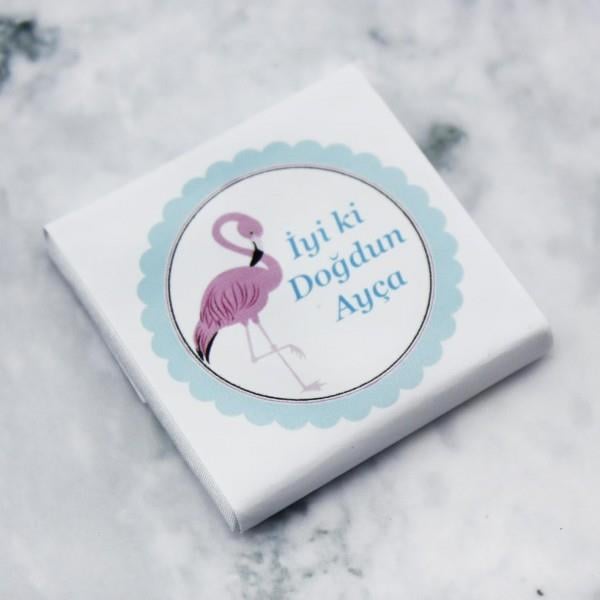 48 Adet İsim Etiketli Flamingo Madlen Bebek Çikolatası