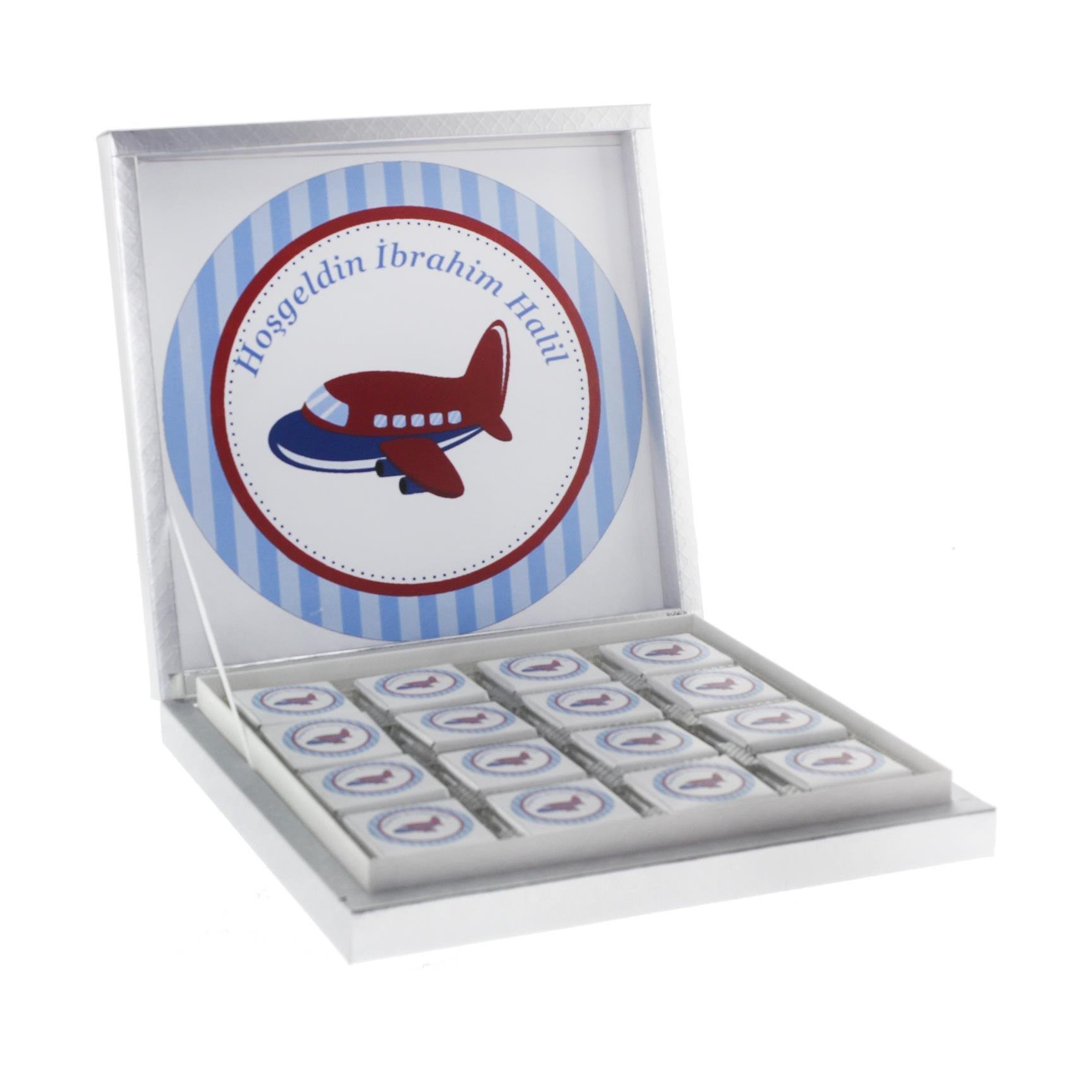 48 Adet  İsim Etiketli Uçaklı Madlen Çikolata