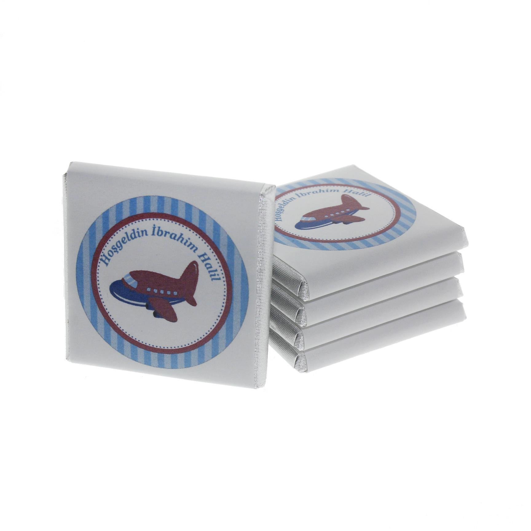 48 Adet  İsim Etiketli Uçaklı Madlen Çikolata