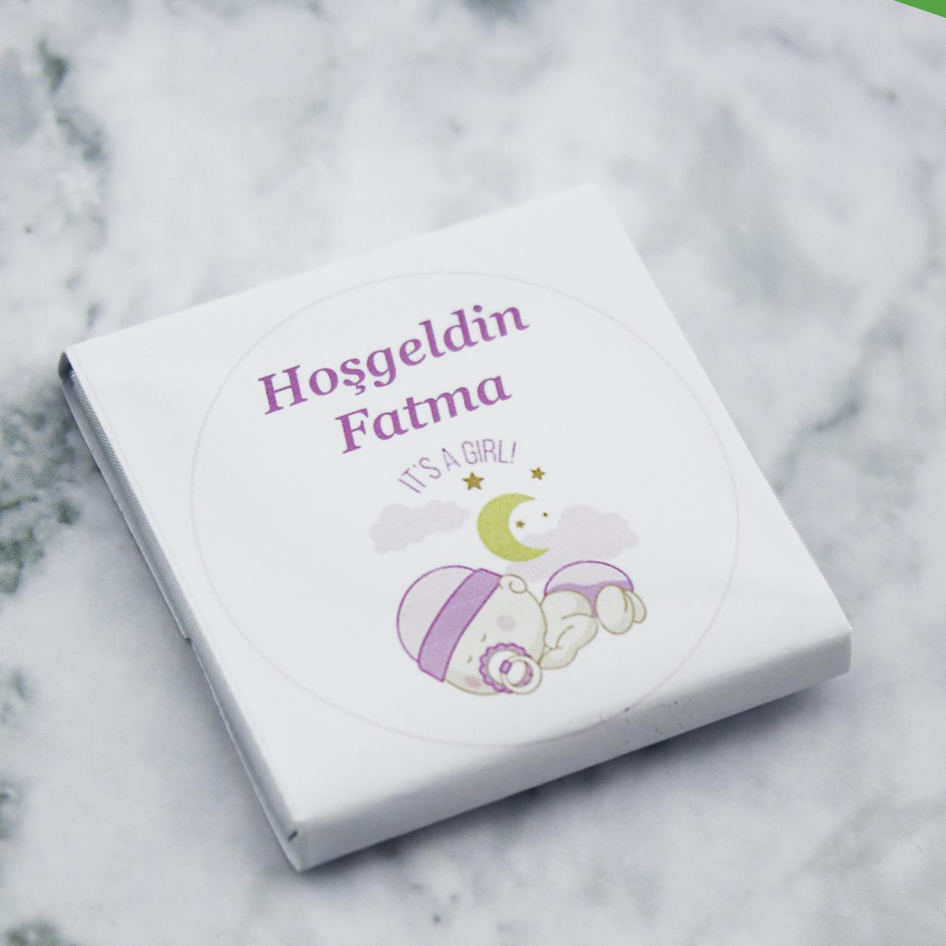 48 Adet İsim Etiketli Uyuyan Bebek Madlen Çikolata