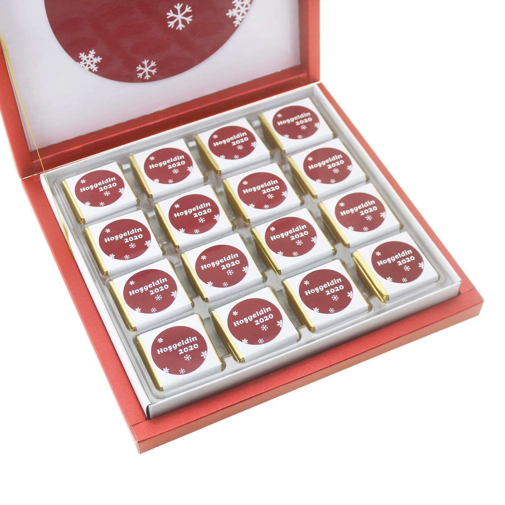 48 Adet İsme Özel Yılbaşı Yeni Yıl Madlen Çikolata Etiketli