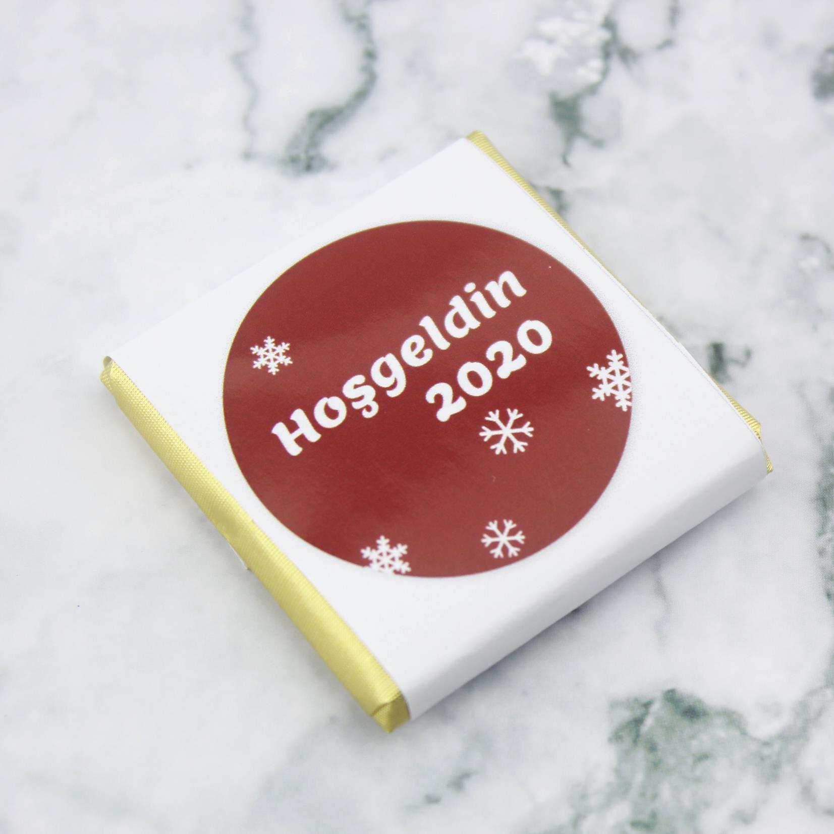 48 Adet İsme Özel Yılbaşı Yeni Yıl Madlen Çikolata Etiketli