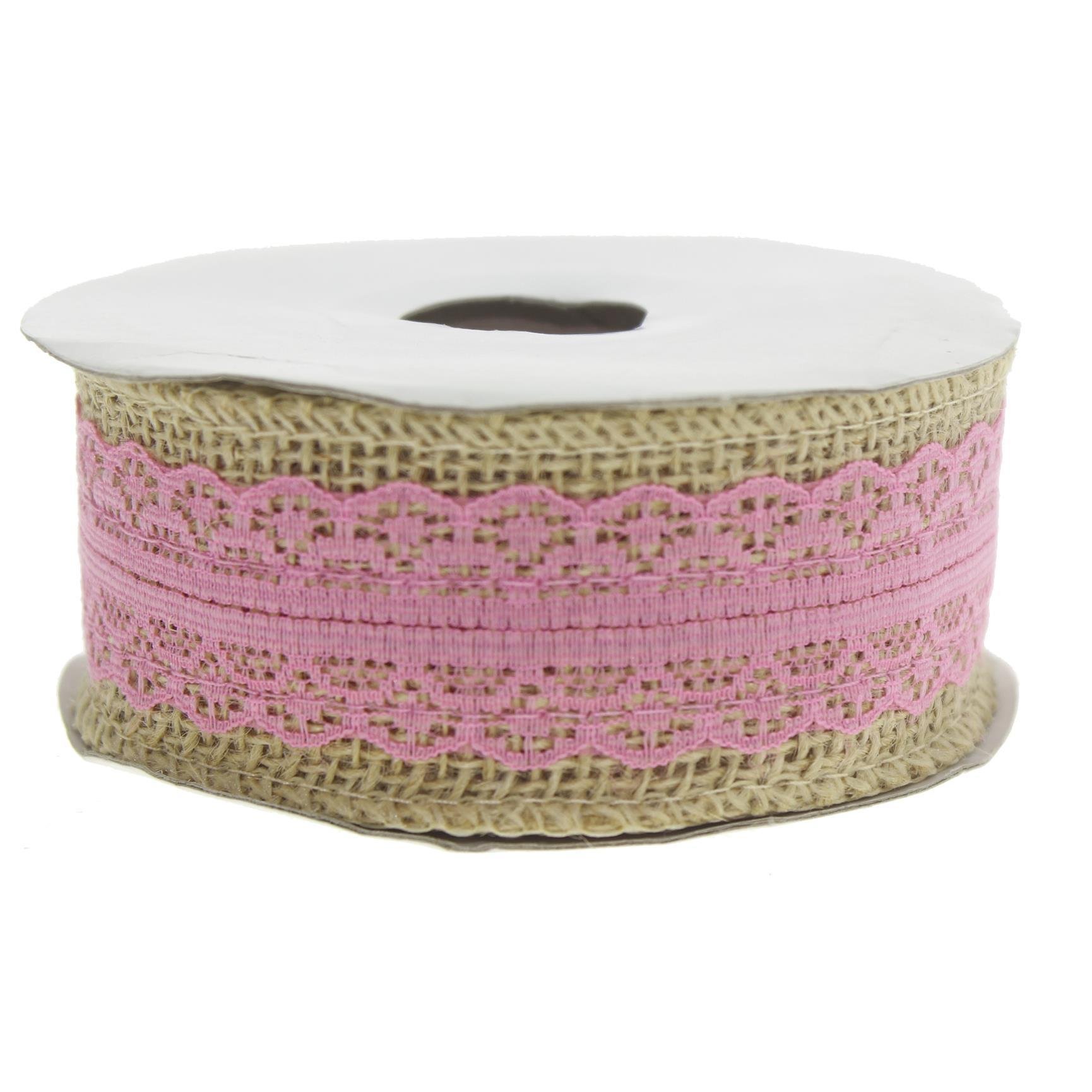 4cm X 4,5m Ortası Çift Sıra Dantelli Jüt Kurdela