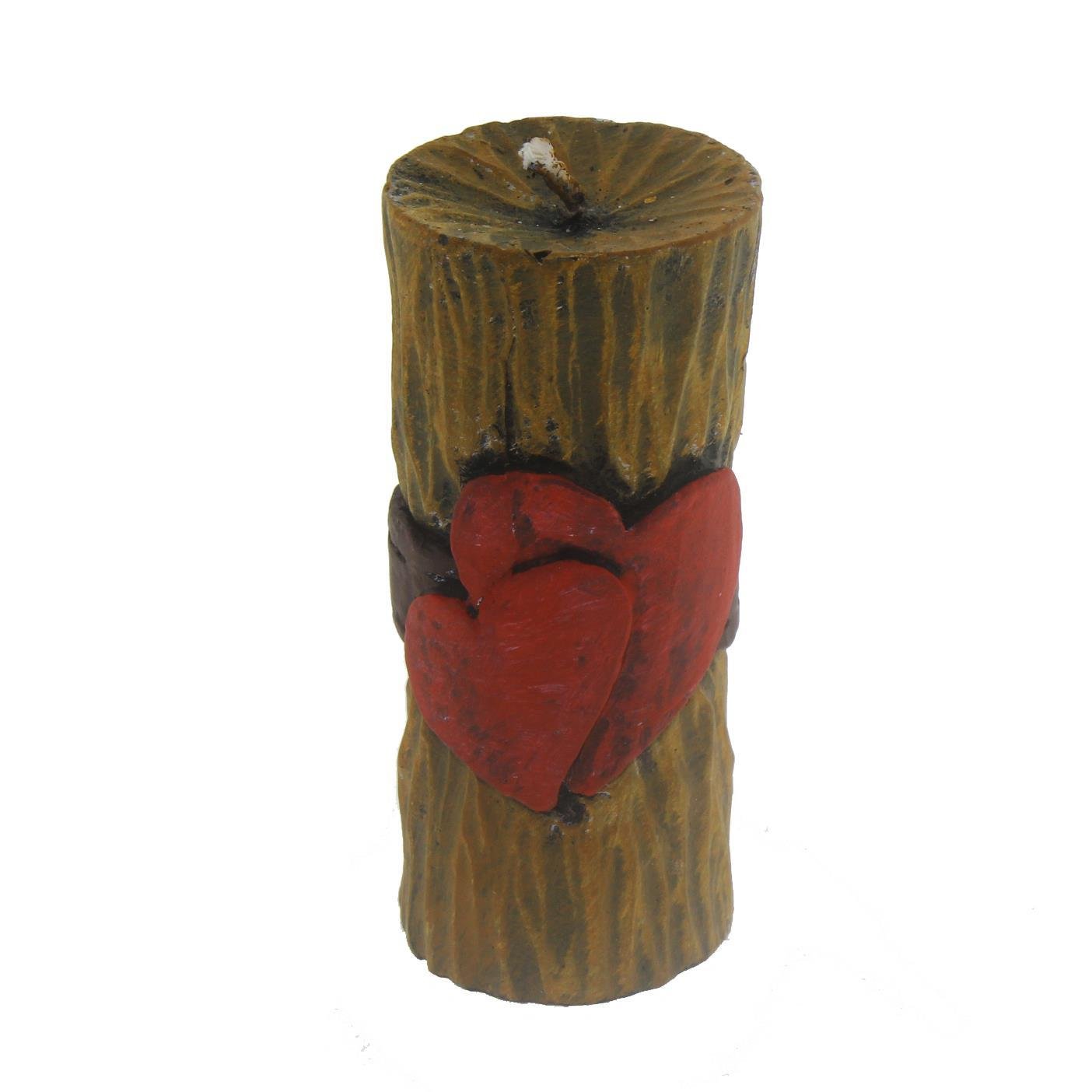 4x10cm Kütük Mum Kalpli