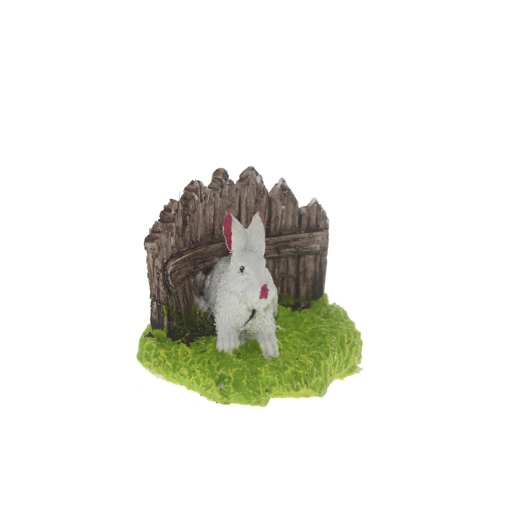 4x4cm Tavşanlı Çit Biblo Terrarium Minyatür