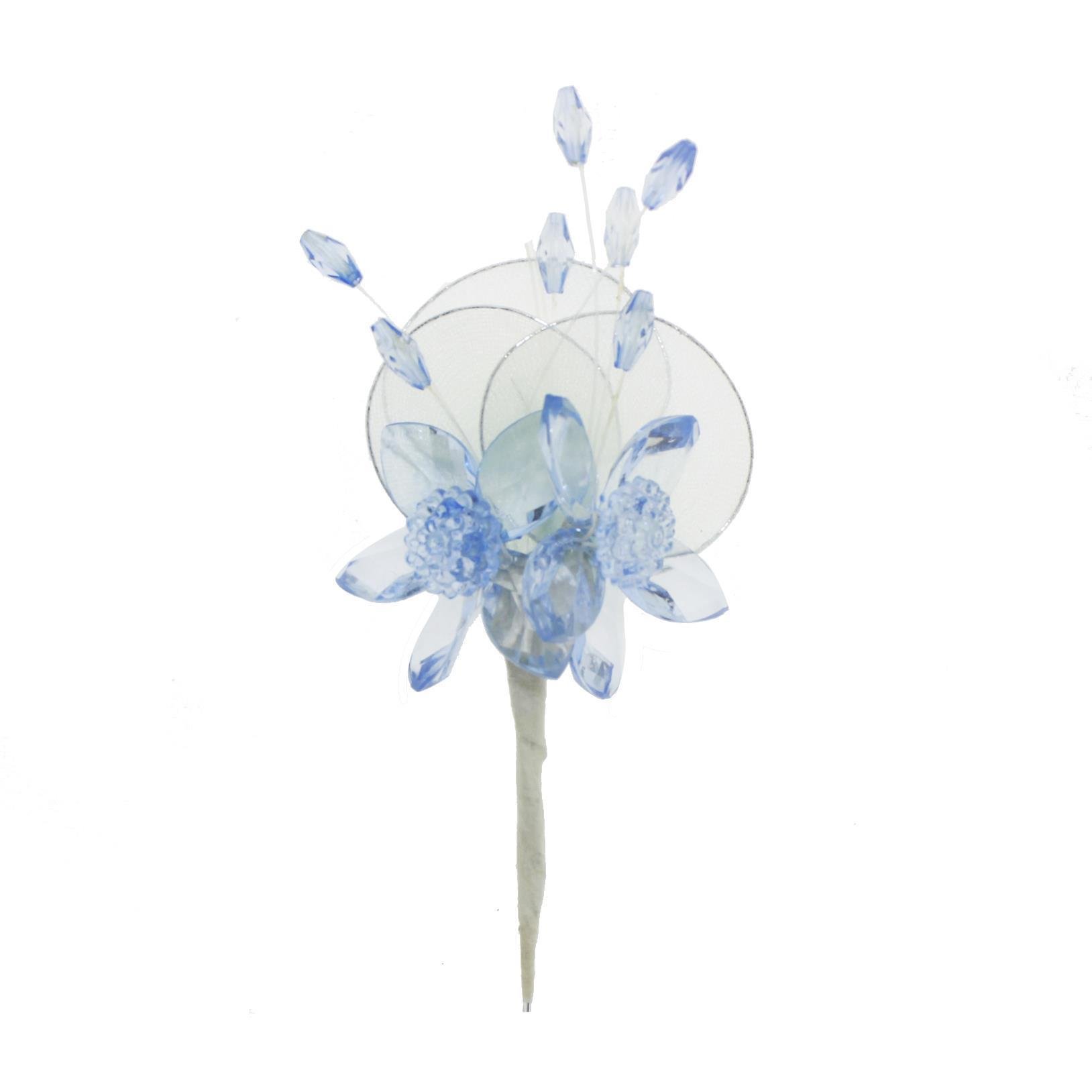 5 Adet 12cm Taşlı Raketli Çiçek Yaka Çiçeği