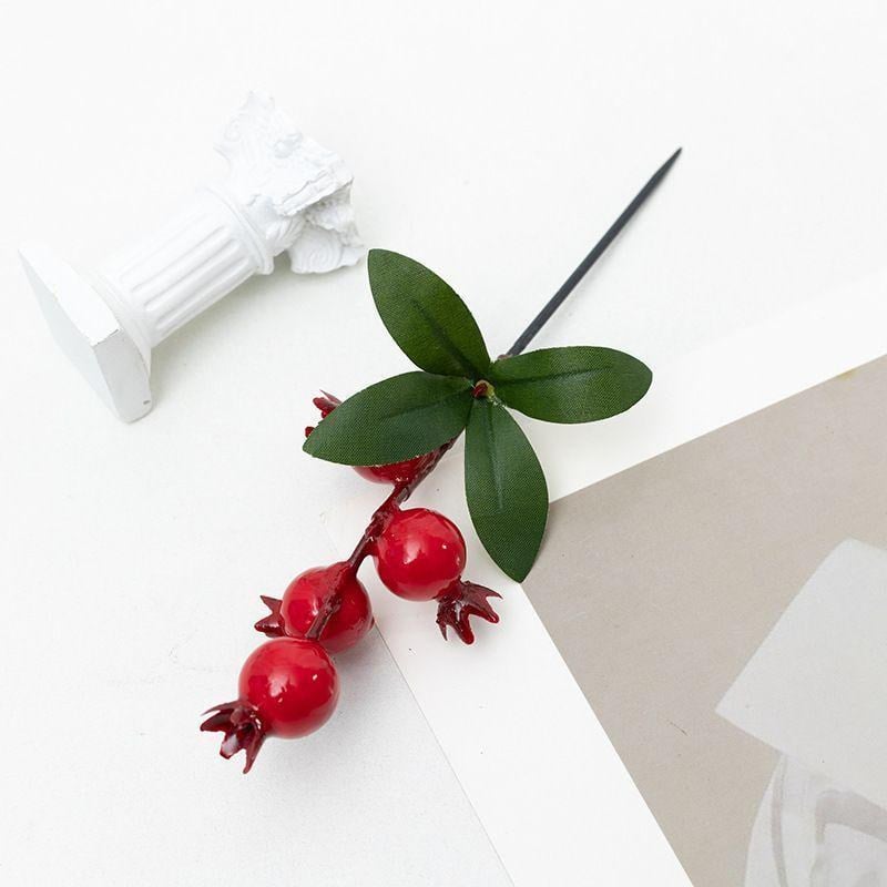 5 Adet 17cm Mini Yapay Nar Yapraklı Çiçek