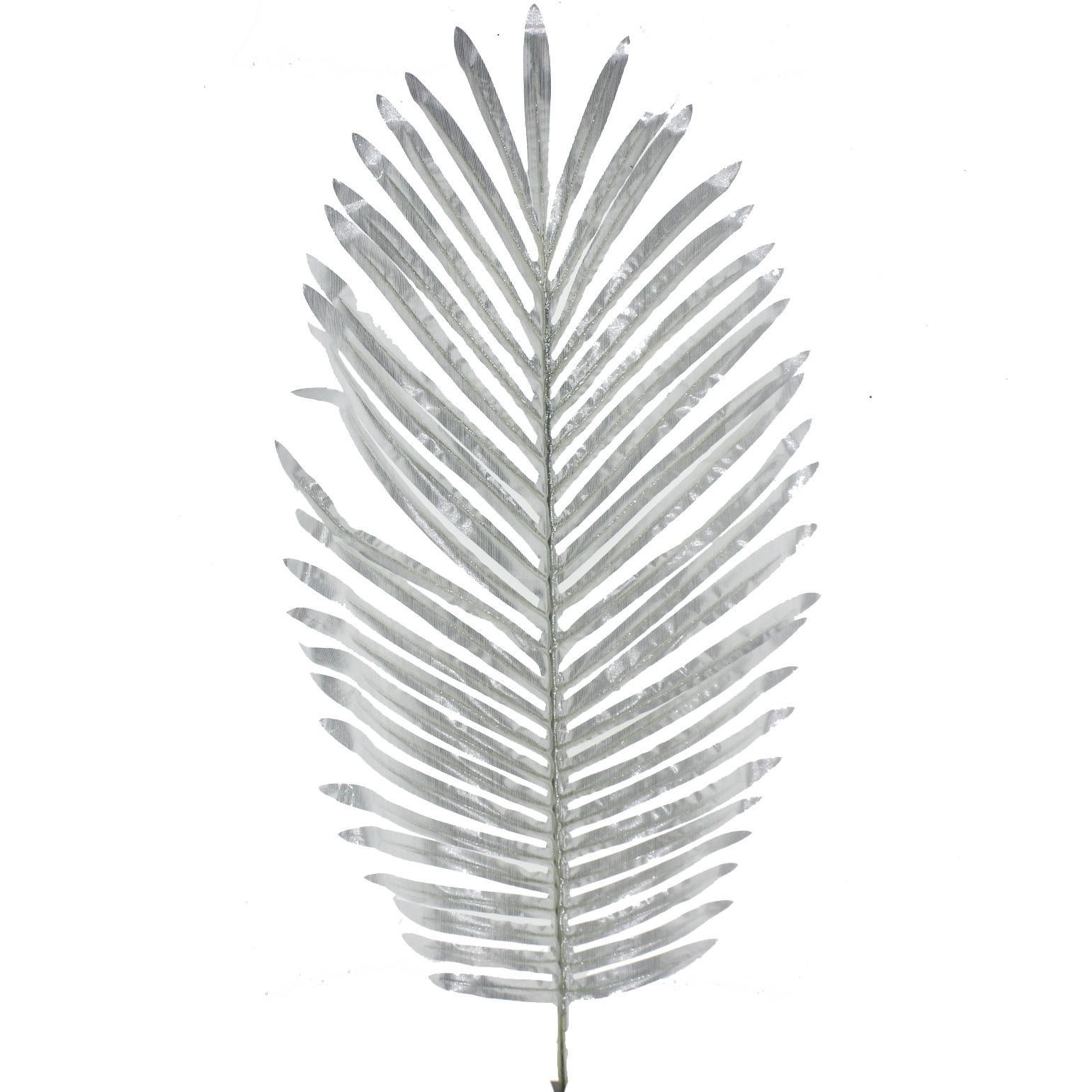 5 Adet 25x50cm Palmiye Yaprak Yapay Parlak Altın Gümüş