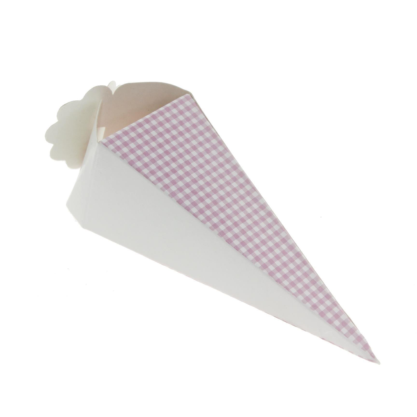 50 Adet 12cm Karton Küçük Külah Ekoseli Lokumluk