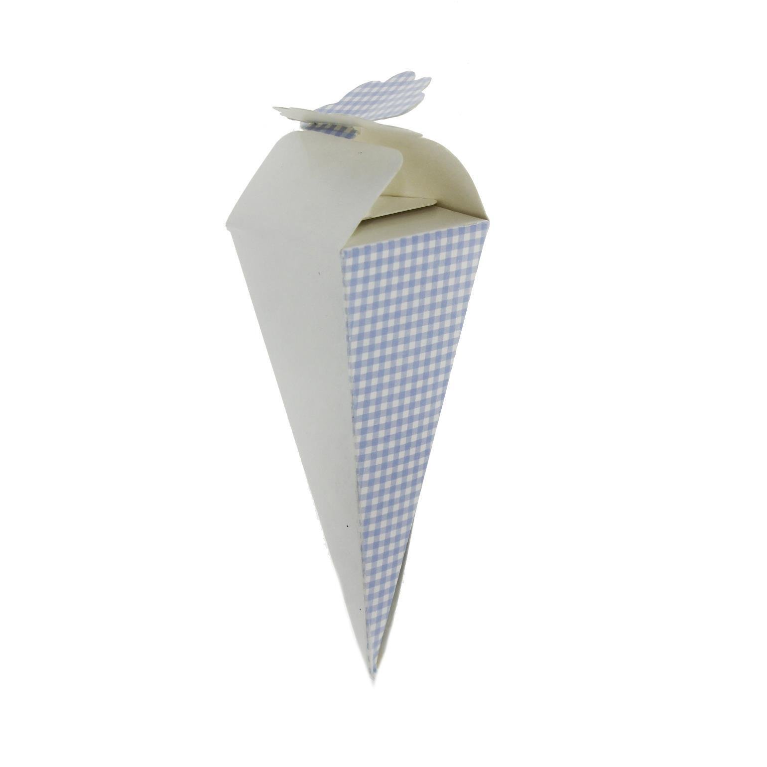 50 Adet 12cm Karton Küçük Külah Ekoseli Lokumluk