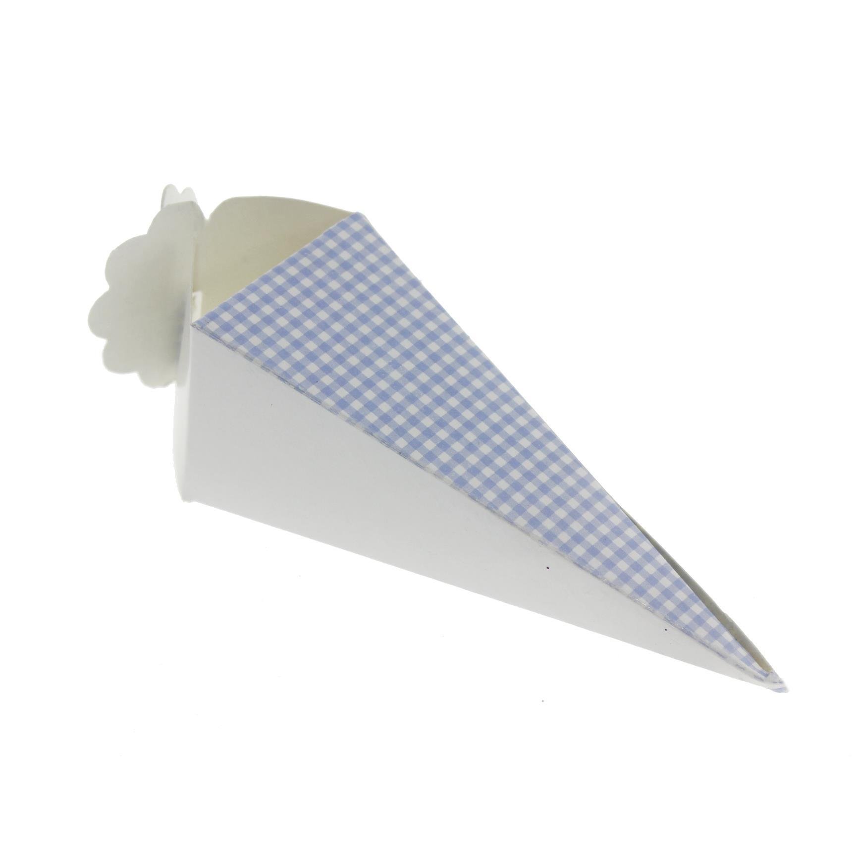 50 Adet 12cm Karton Küçük Külah Ekoseli Lokumluk