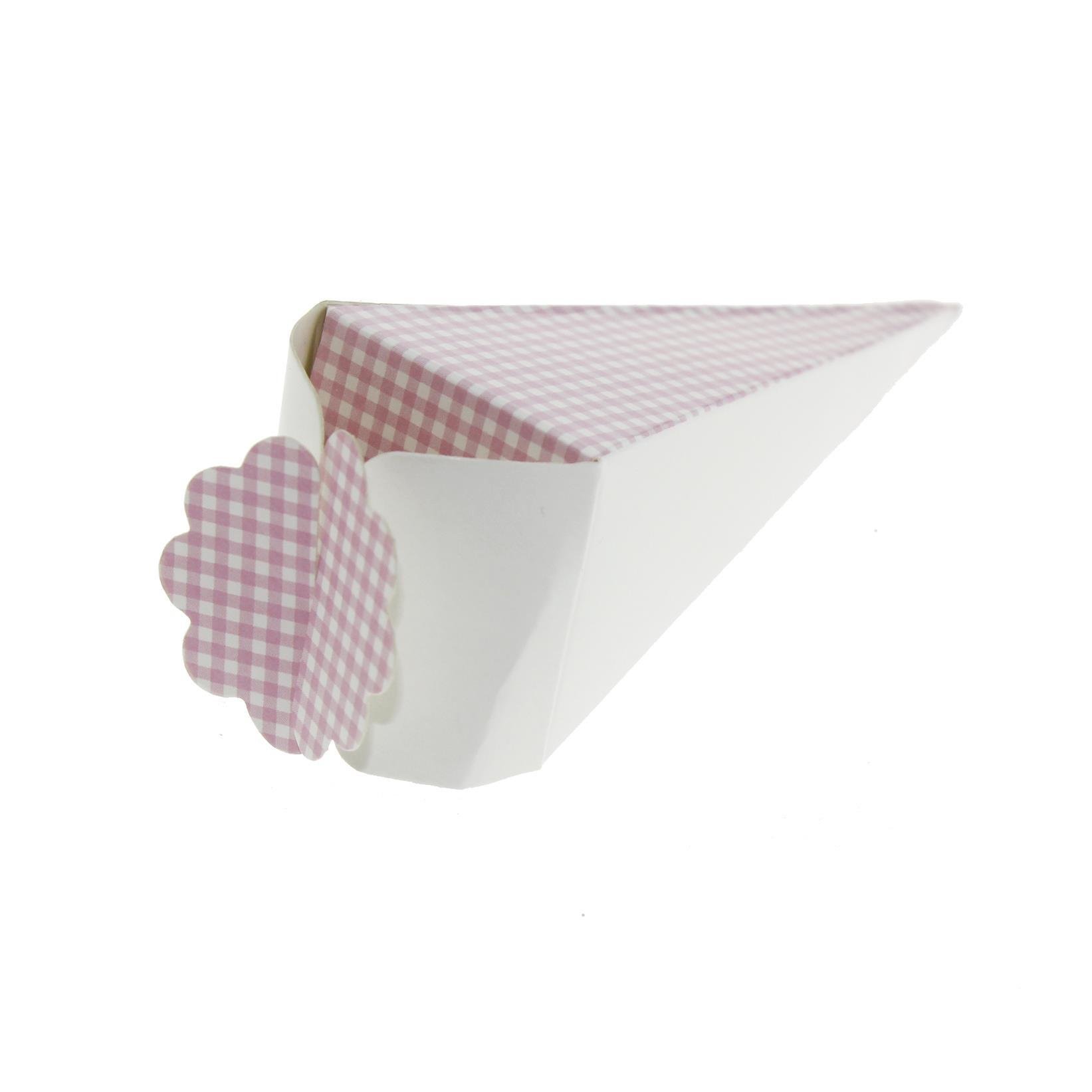 50 Adet 12cm Karton Küçük Külah Ekoseli Lokumluk