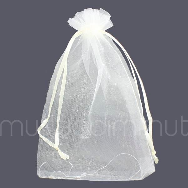 50 Adet 12x17cm Düz Organze Büzgülü Kese