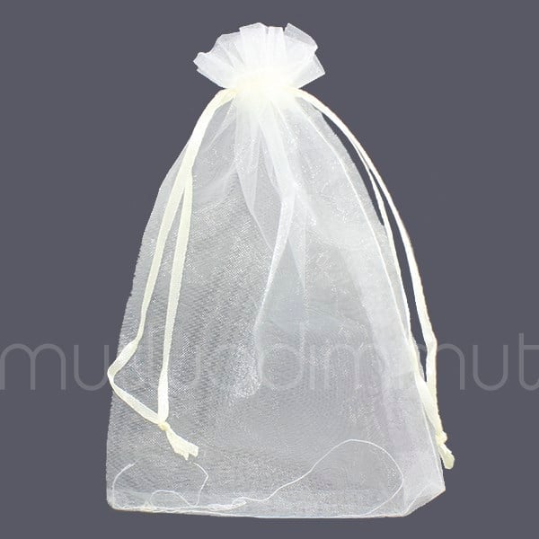 50 Adet 12x17cm Düz Organze Büzgülü Kese