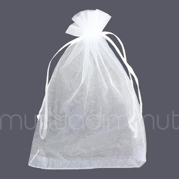 50 Adet 12x17cm Düz Organze Büzgülü Kese