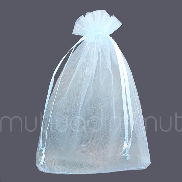 50 Adet 12x17cm Düz Organze Büzgülü Kese