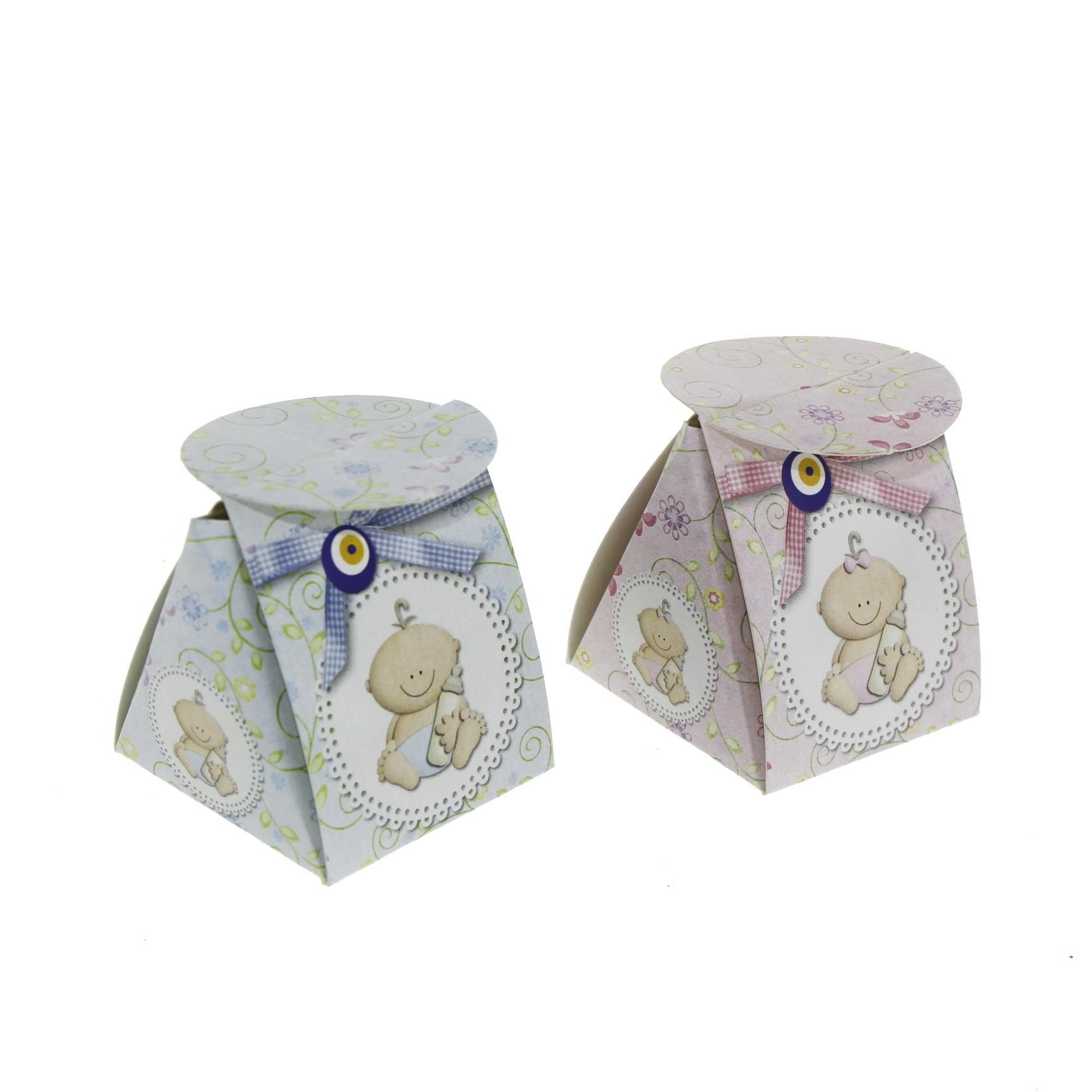 50 Adet 4x4,5cm Mini Karton Lokumluk Bebekli Demonte
