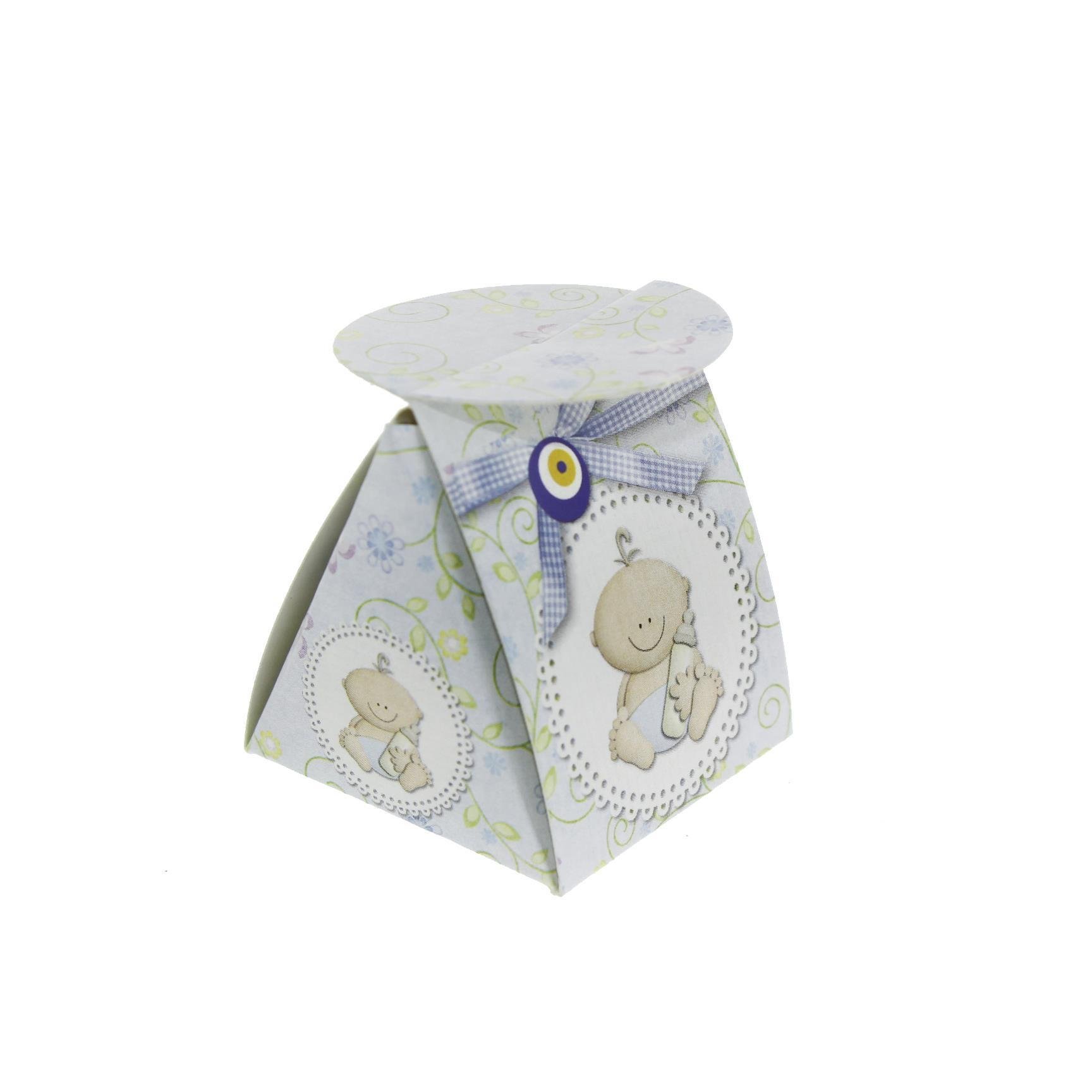 50 Adet 4x4,5cm Mini Karton Lokumluk Bebekli Demonte