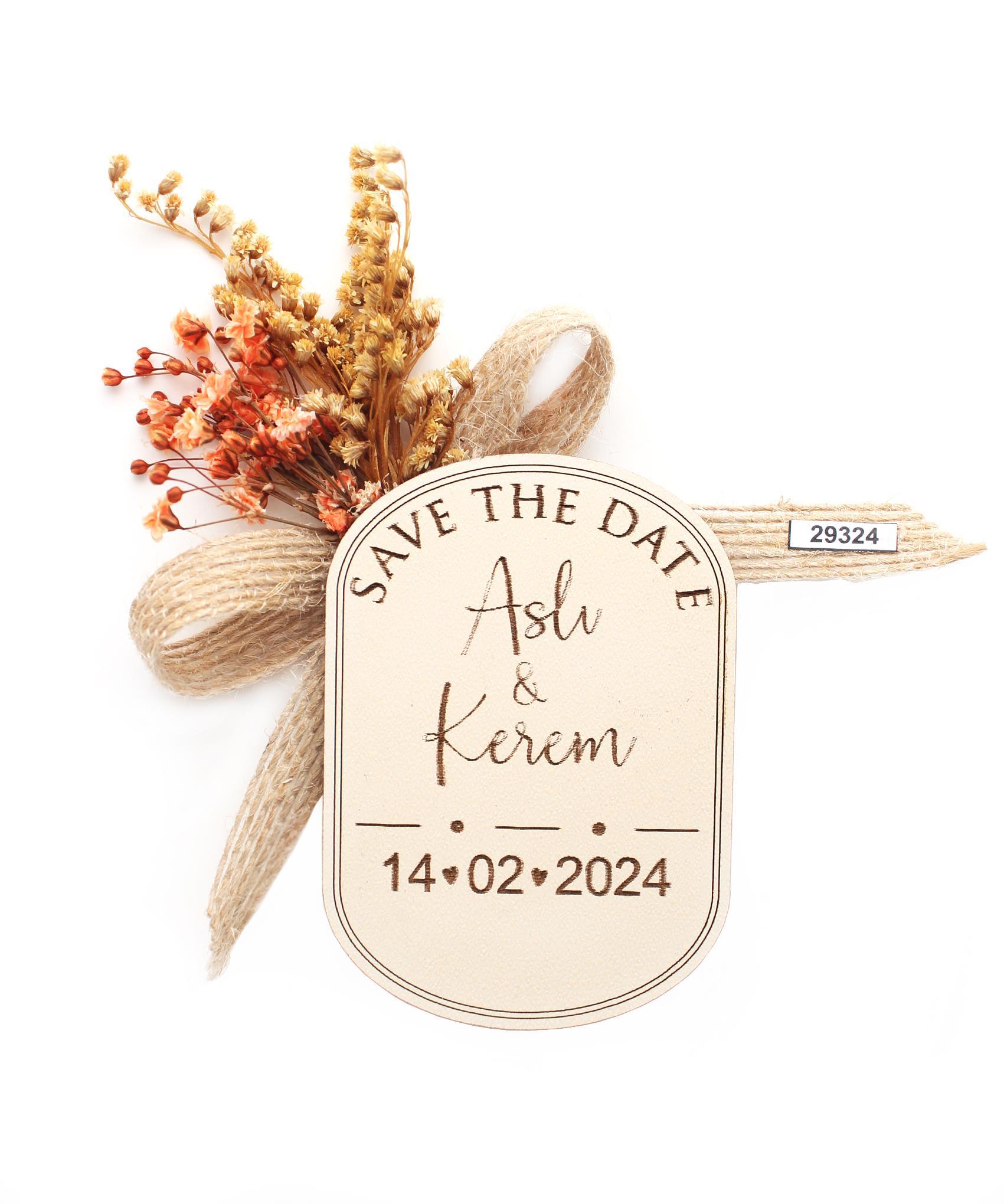 50 Adet 8x6cm Ahşap Magnet İsimli Söz Nişan Düğün Hediyesi