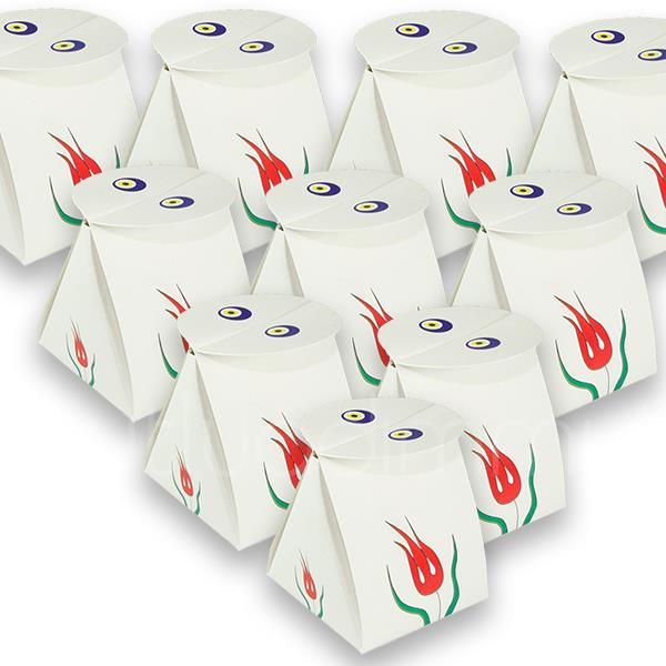 50 Adet İçinde Kına Olan Kına Kutusu Lale Motif