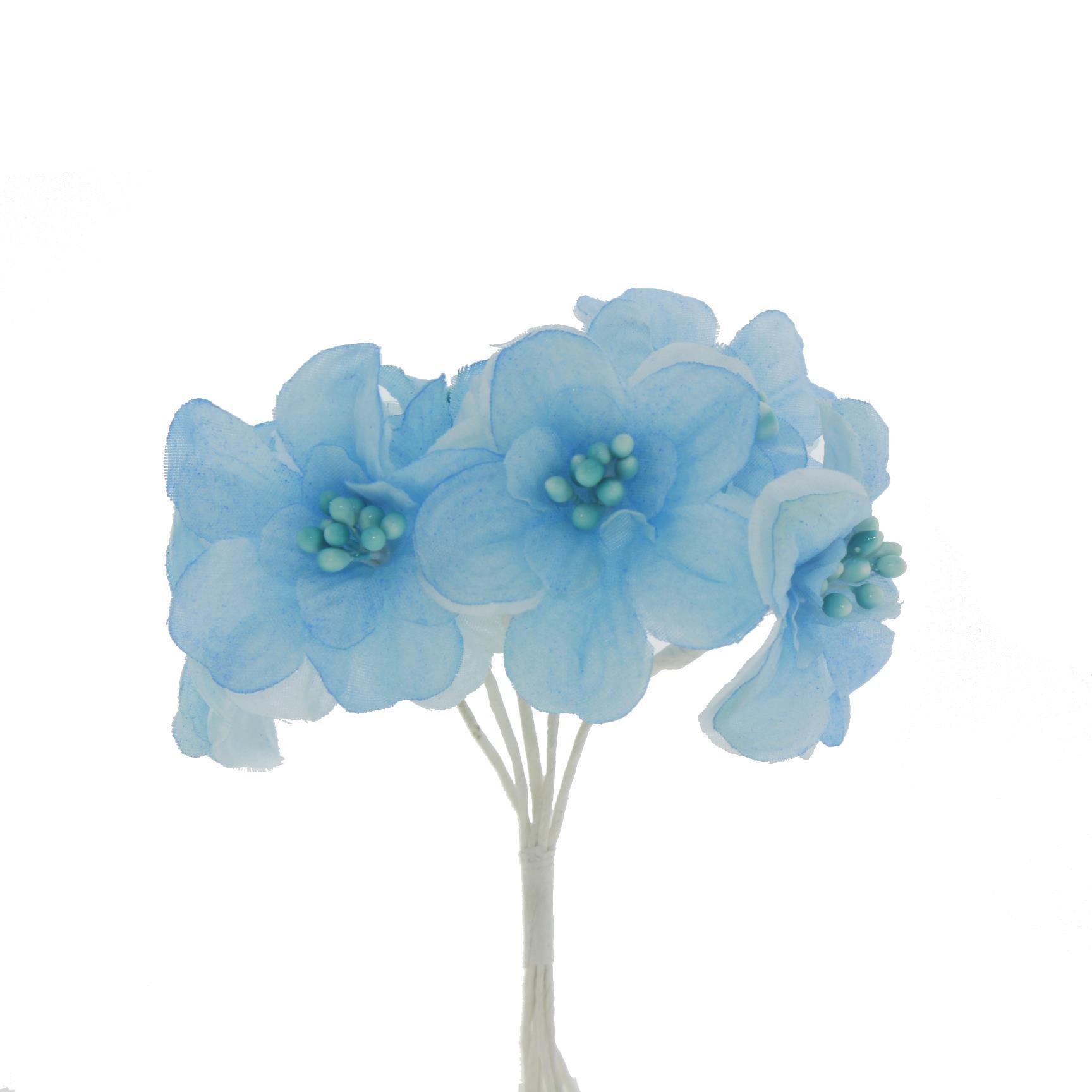 5cm Mini Zambak Kumaş Yapay Çiçek 6lı 12 Demet (72 Adet)