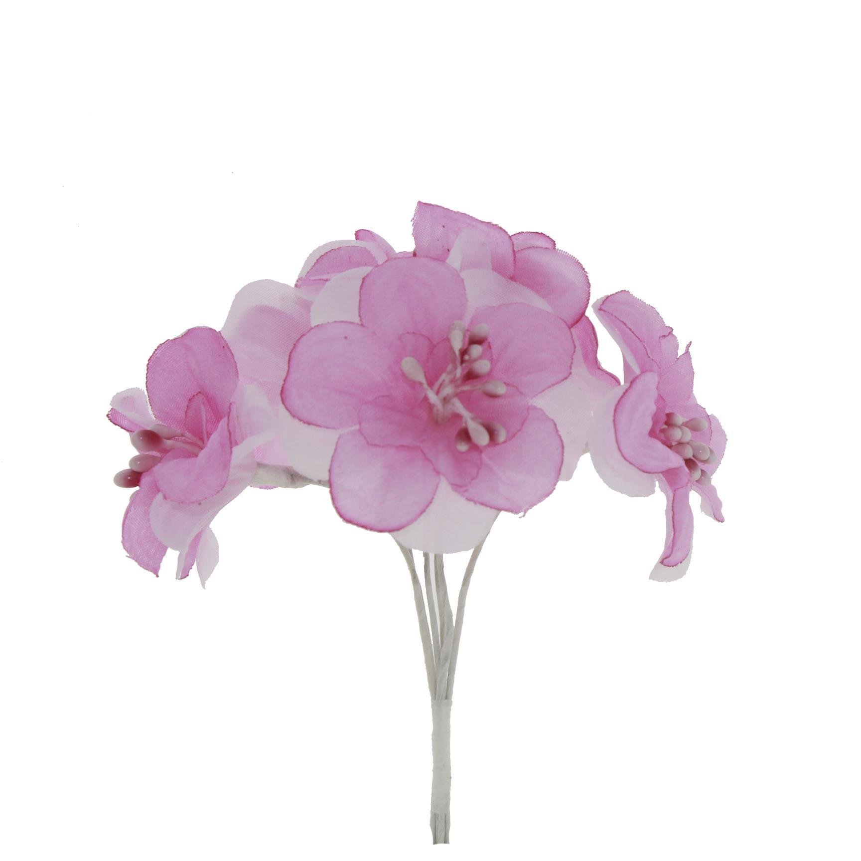 5cm Mini Zambak Kumaş Yapay Çiçek 6lı 12 Demet (72 Adet)