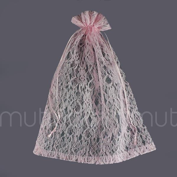 6 Adet 30x40cm Dantel Kese Hediyelik Kese