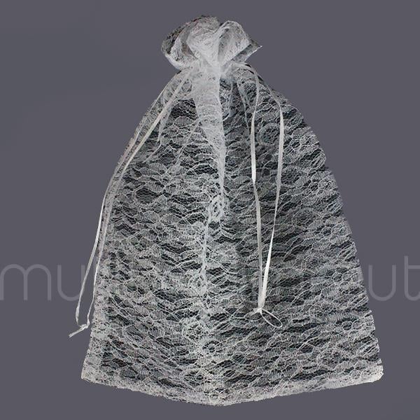 6 Adet 30x40cm Dantel Kese Hediyelik Kese