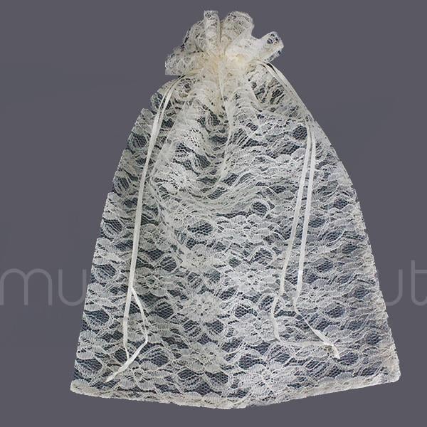 6 Adet 30x40cm Dantel Kese Hediyelik Kese