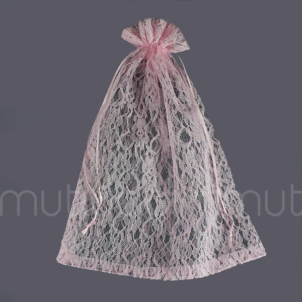 6 Adet 30x40cm Dantel Kese Hediyelik Kese