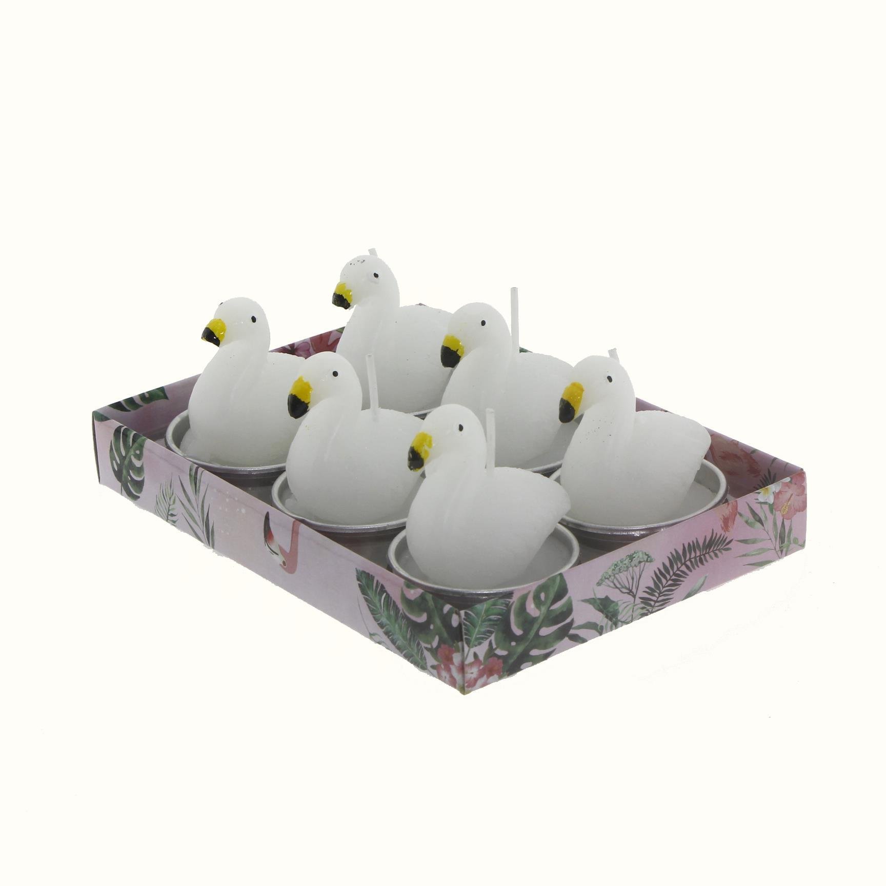 6 Adet 4cm Flamingo Tealight Mum