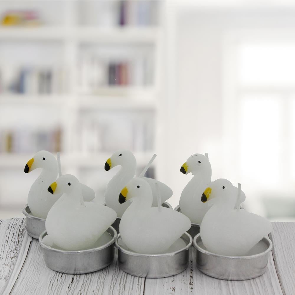 6 Adet 4cm Flamingo Tealight Mum