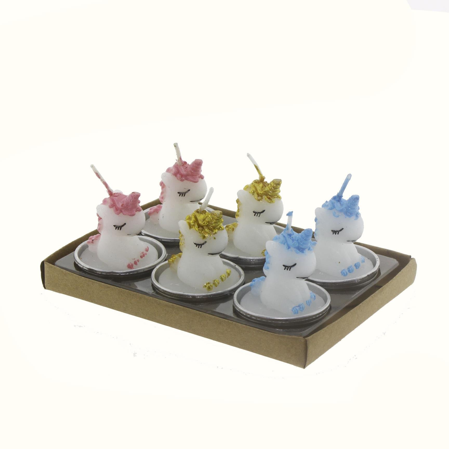 6 Adet 4cm Unicorn At Tealight Mum
