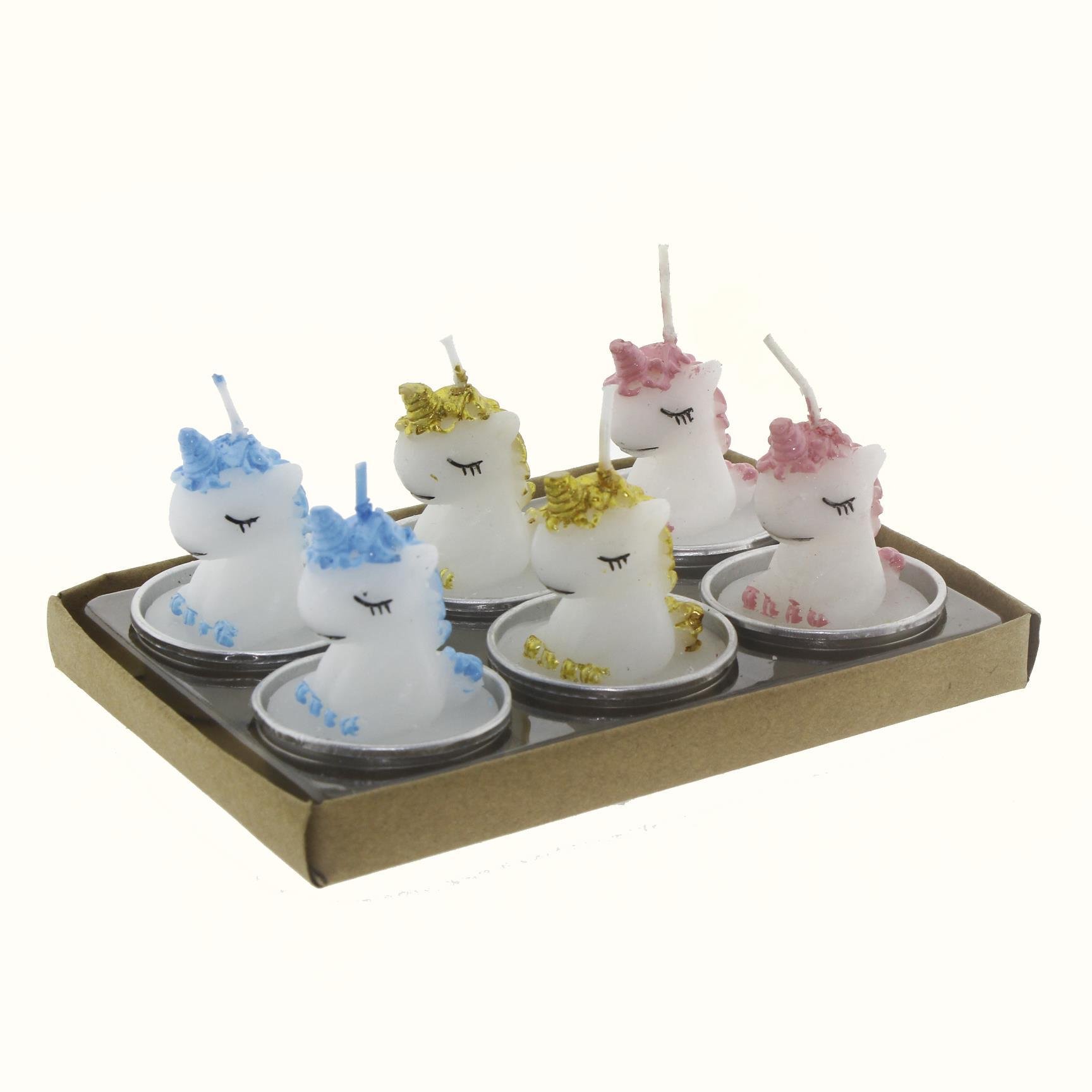 6 Adet 4cm Unicorn At Tealight Mum