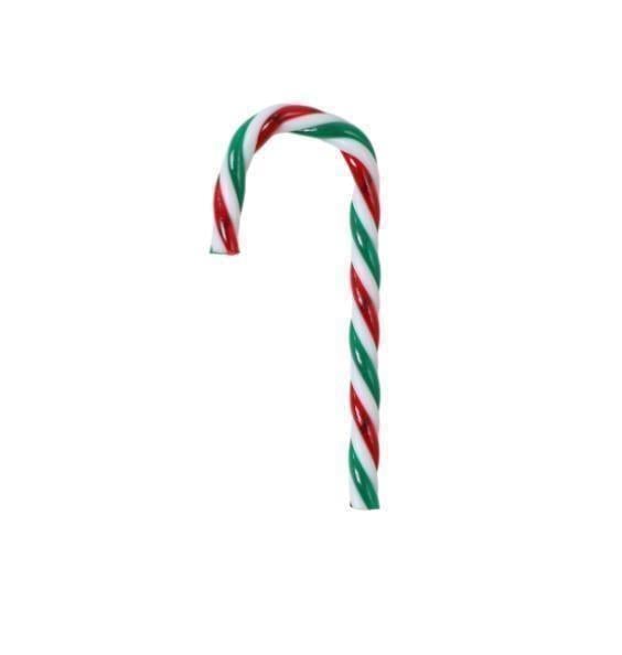 6 Adet 9cm Plastik Mika Baston Şeker Ağaç Süsü Yılbaşı