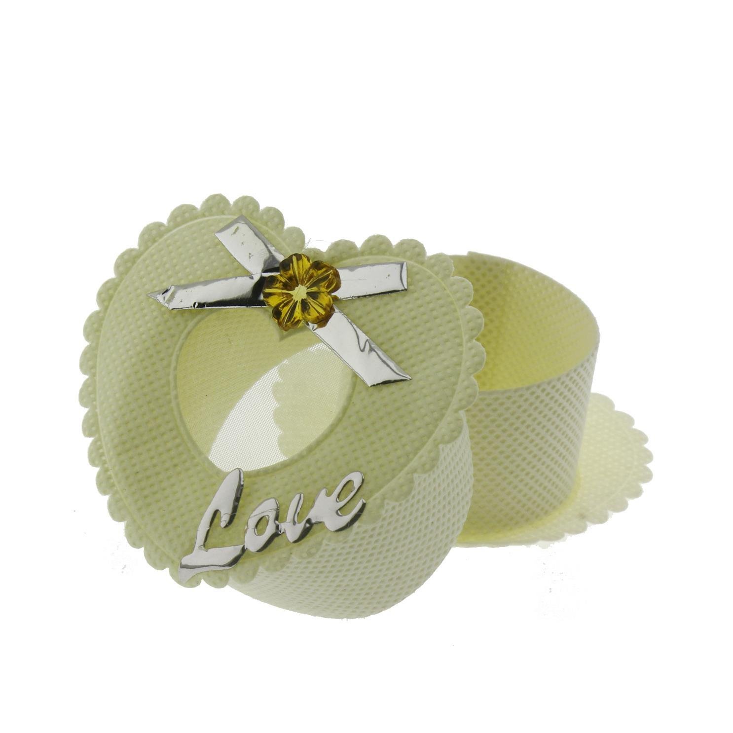 6 Adet Altın Love Yazılı Kumaş Kutu