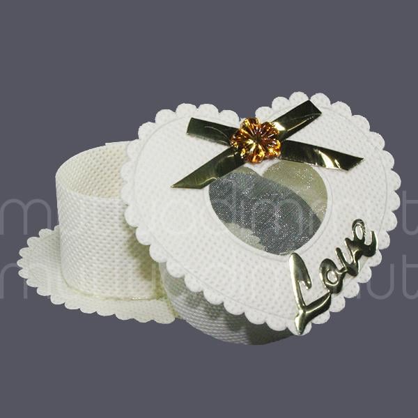 6 Adet Altın Love Yazılı Kumaş Kutu