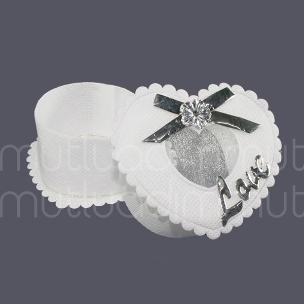 6 Adet Gümüş Love Yazılı Kumaş Kutu