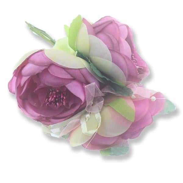 6 Demet Üç Çiçekli Tohumlu Çiçek Yaka Gülü