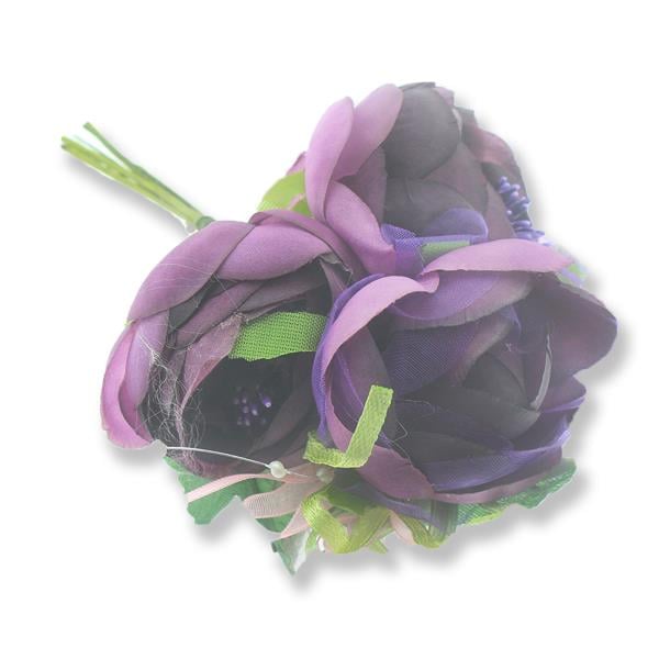 6 Demet Üç Çiçekli Tohumlu Çiçek Yaka Gülü