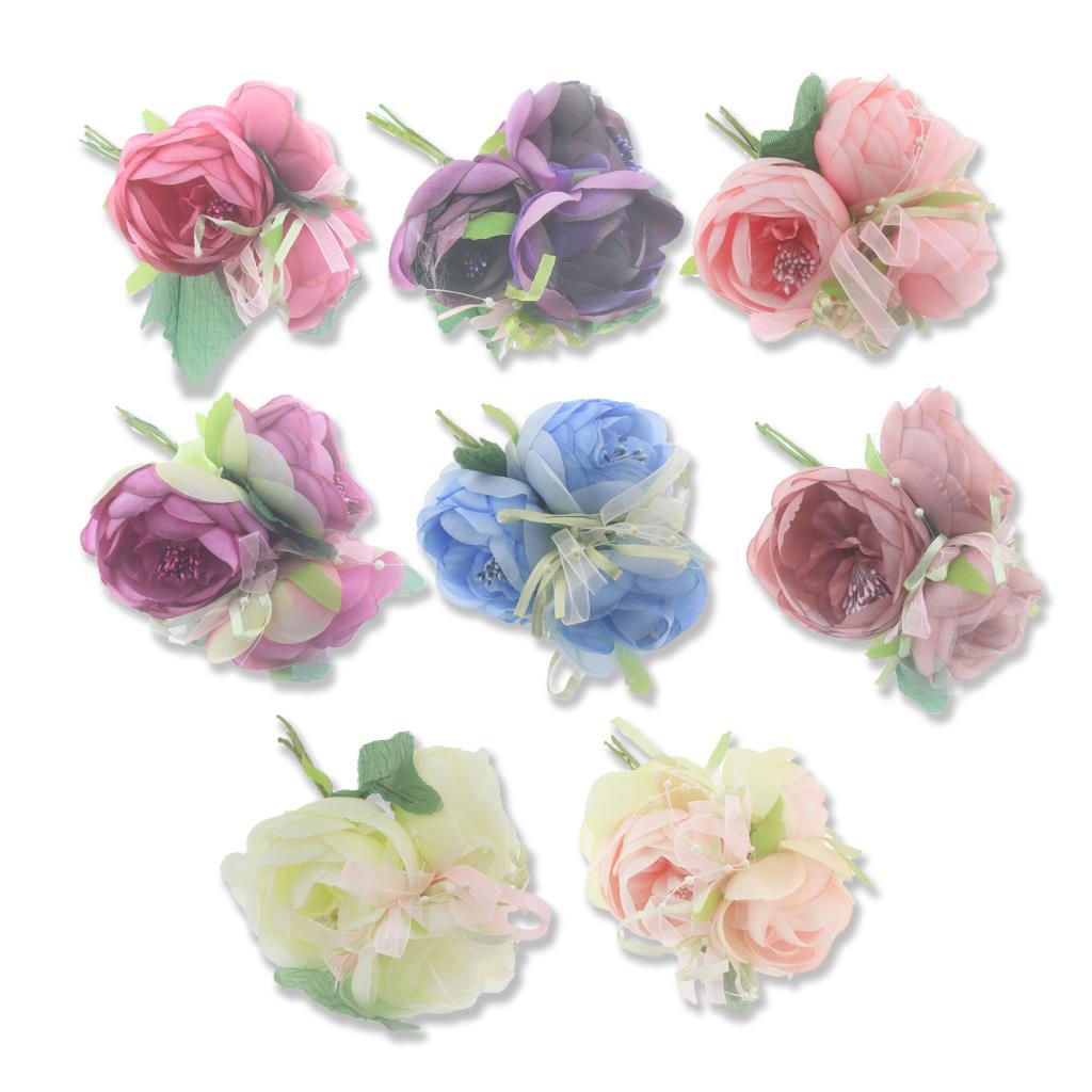 6 Demet Üç Çiçekli Tohumlu Çiçek Yaka Gülü