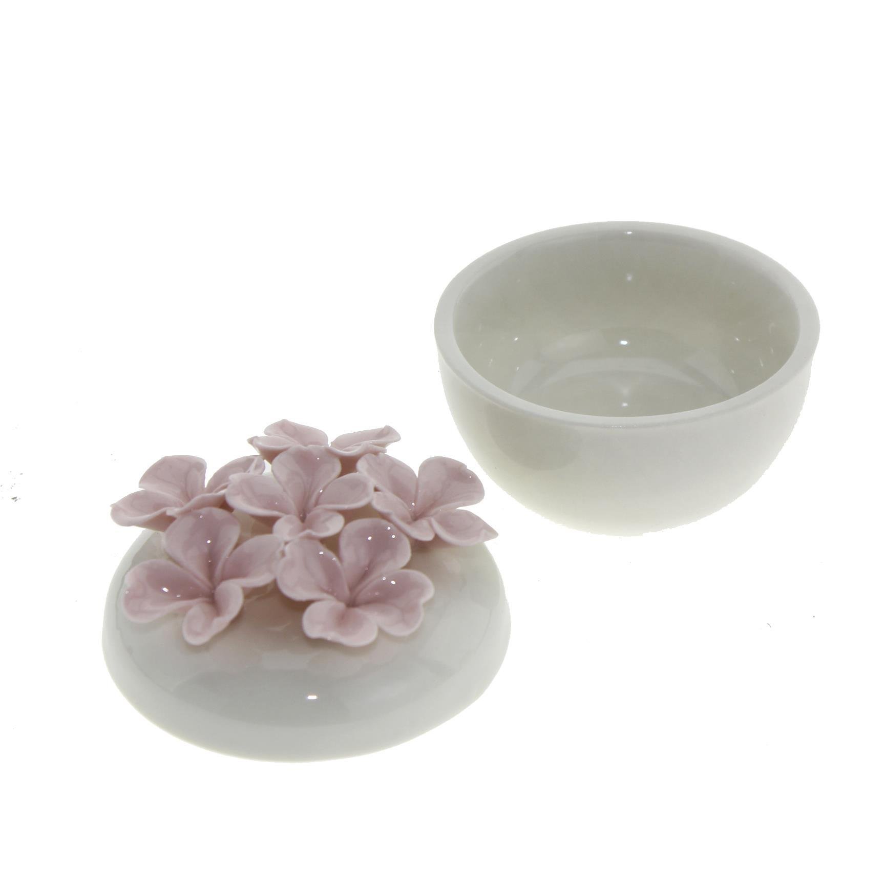 6,5cm Seramik Çiçekli Kutu Pembe