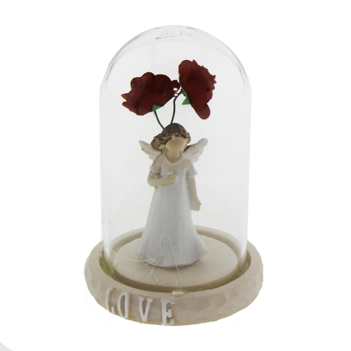 6x9cm Cam Minik Fanus İçinde Melek Biblo