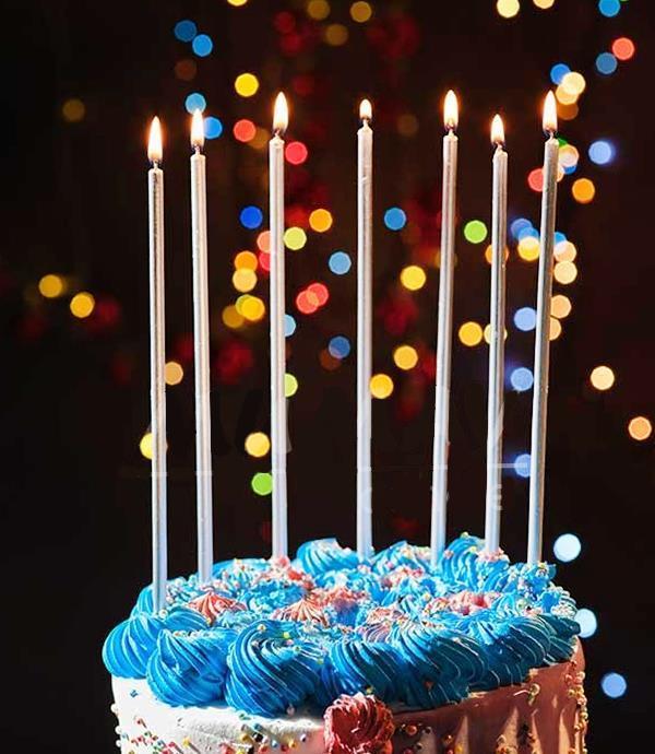 7 Adet 20cm Pasta Mumu İnce Mum