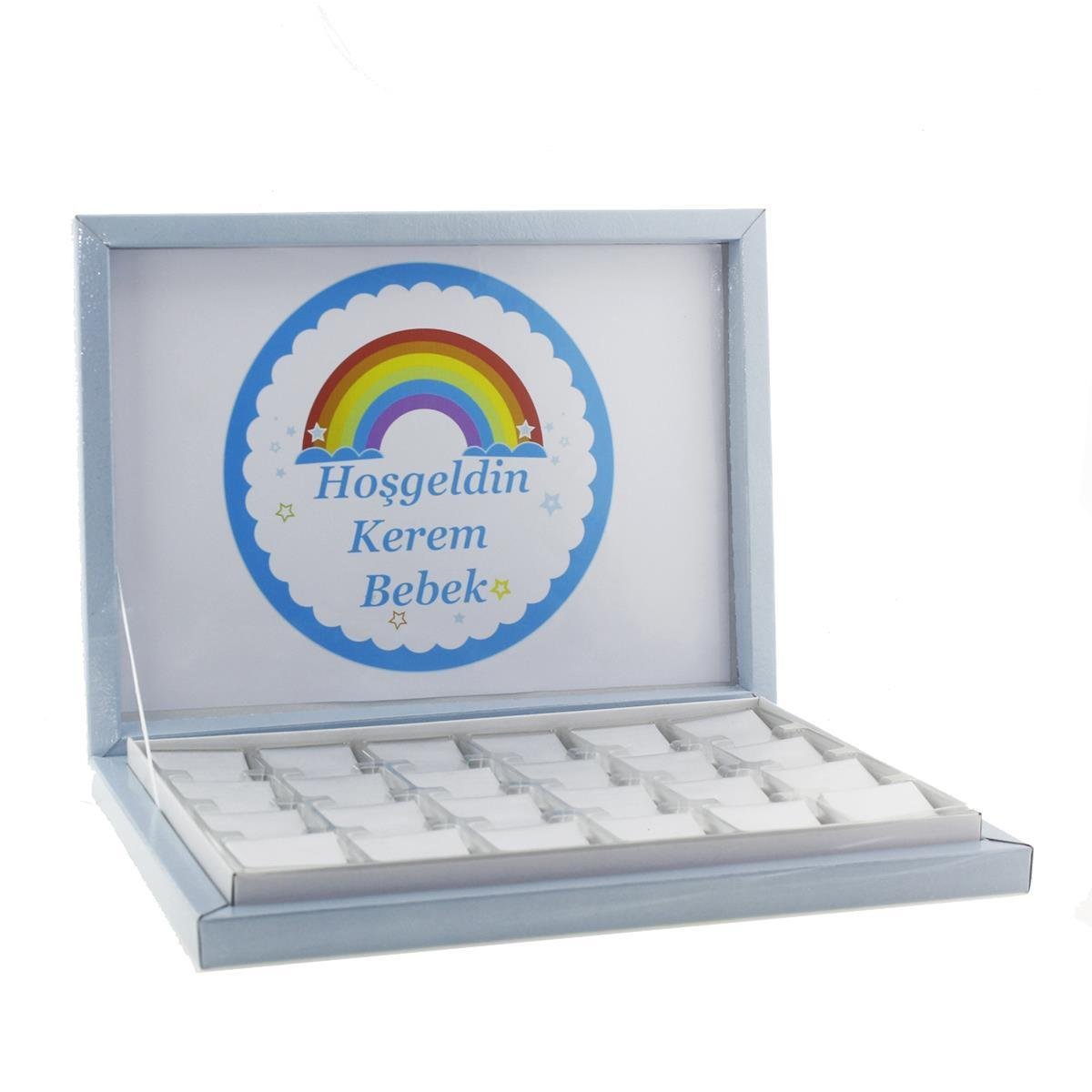 72 Adet (500gr.) İsim Etiketli Gökkuşağı Bebek Çikolata